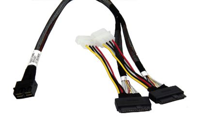 Picture of  Cable HD Mini-SAS SFF-8643 to 2 U.2 SFF-8639 NVMe with SATA power 